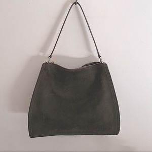 Rare Coach forest green suede shoulder bag.